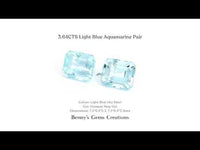 3.64CTS Light Blue Aquamarine Pair - Benny's Gems Creations
