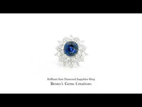 Brilliant Sun Diamond Sapphire Ring accented with sparkling diamonds with radiant sun design