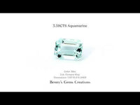 Natural 3.59ct aquamarine gemstone showcasing transparent and radiant blue tones
