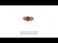 Tourmaline Bloom Diamond Ring in white gold with floral-inspired diamond halo setting