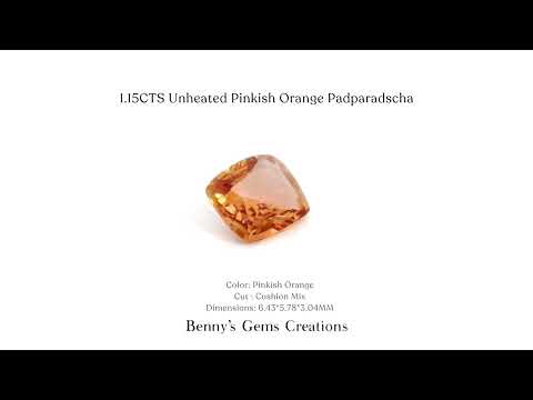 1.15 Carat Unheated Pinkish Orange Padparadscha Sapphire – Natural Untreated Gemstone with Elegant Peach-Pink Hue and Brilliant Clarity