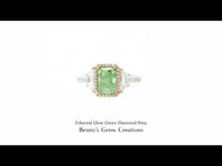 Ethereal Glow Green Diamond Ring with shimmering details and modern elegance in white gold setting