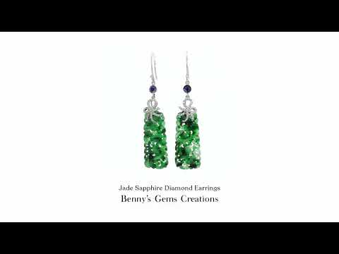 Elegant Jade Sapphire Diamond Earrings