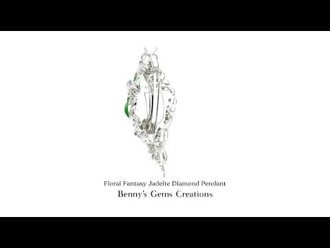 Floral Fantasy Jadeite Diamond Pendant