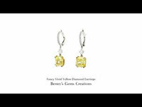 Dazzling Fancy Vivid Yellow Diamond Earrings with round brilliant cut, luxury fine jewelry