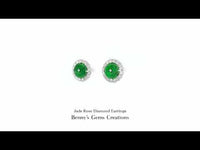Jade Rose Diamond Earrings with diamond rose accents featuring intricate design