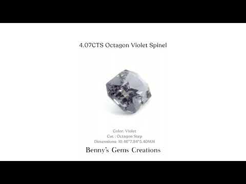 4.07 Carat Octagon-Cut Violet Spinel – Natural Gemstone with Deep Violet Hue and Exceptional Brilliance