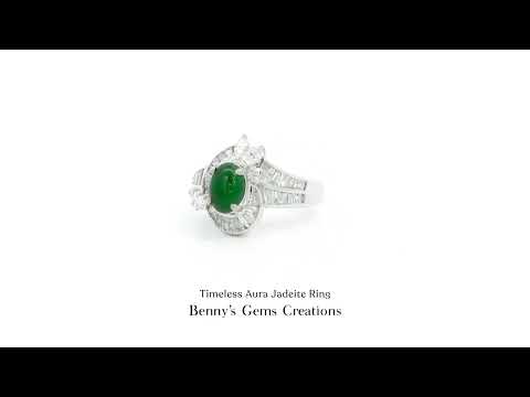 Timeless Aura Jadeite Ring with vivid green jadeite gemstone