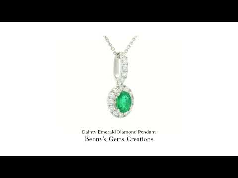 Dainty Emerald Diamond Pendant
