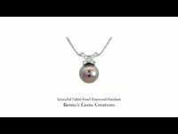 Tahiti Pearl Diamond Pendant accented with brilliant diamonds in white gold setting