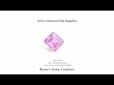 1.97 Carat Unheated Pink Sapphire – Natural Untreated Pink Sapphire Gemstone with Vivid Color and Exceptional Clarity
