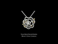 Flower Bloom Diamond Pendant in white gold, floral-inspired design with brilliant round diamonds, elegant and timeless fine jewelry piece