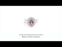 Double Halo Pink Sapphire Diamond Ring featuring pink sapphire and diamonds in fine jewelry setting