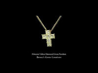 Princess Yellow Diamond Cross Pendant