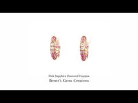 Pink Sapphire Diamond Huggies featuring vibrant pink sapphires with sparkling diamonds – elegant gradient-tone earrings perfect for everyday luxury.
