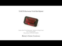 3.14CTS Burmese Vivid Red Spinel - Benny's Gems Creations