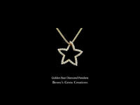 Golden Star Diamond Pendant with sparkling diamonds in star design