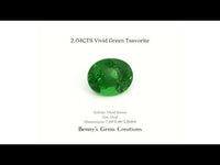 2.04CTS Vivid Green Tsavorite with intense green color, bright and vibrant perfect for rings or fine jewelry