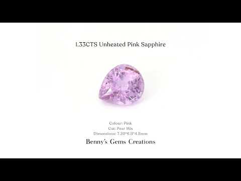 1.33CTS Unheated Pink Sapphire - Benny's Gems Creations