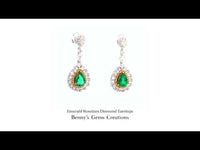 Emerald Rosettes Diamond Earrings featuring vivid green gemstones with sparkling diamond accents in fine gold setting