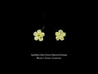 Sparkling Yellow Flower Diamond Earrings