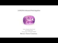 2.00cts unheated pink sapphire with natural delicate pink colour ideal for fine jewellery