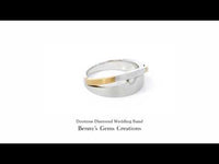 Duotone Diamond Wedding Band featuring mixed-metal design and brilliant diamonds