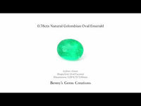 0.78cts Natural Colombian Oval Emerald - Benny's Gems Creations