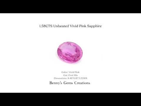 Natural, untreated 1.58ct Pink Sapphire in vivid pink hue