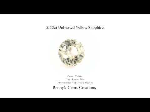 2.33 carats unheated yellow sapphire with vivid golden-yellow hue, natural untreated gemstone perfect for luxury jewelry designs