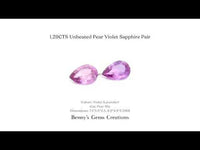 1.29CTS Unheated Pear Violet Sapphire Pair - Benny's Gems Creations