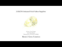 2.65CTS Unheated Vivid Yellow Sapphire -  Benny's Gems Creations
