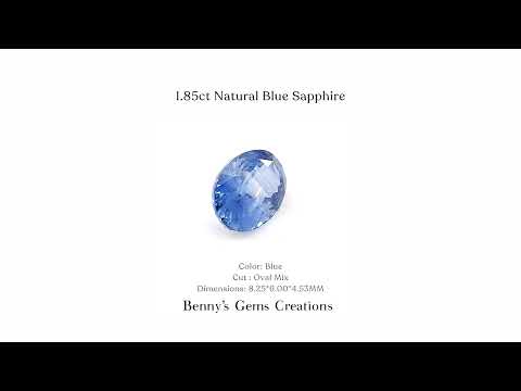 Natural blue sapphire 1.85 carats in oval cut