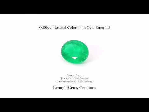 0.86cts Natural Colombian Oval Emerald - Benny's Gems Creations