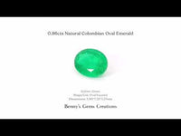 0.86cts Natural Colombian Oval Emerald - Benny's Gems Creations
