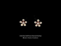 Little Rose Gold Flower Diamond Earrings featuring delicate floral motifs and sparkling diamonds – elegant everyday jewelry with a touch of feminine charm.
