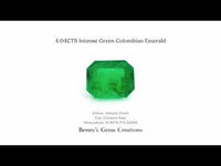 4.04CTS Intense Green Colombian Emerald - Benny's Gems Creations