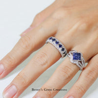 Princess Cut Blue Sapphire Ring - Benny's Gems Creations