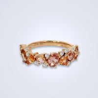 Princess Padparadscha Diamond Ring - Benny's Gems Creations