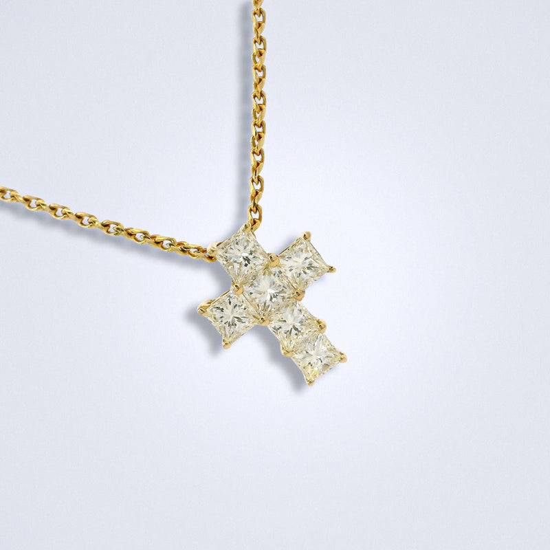 Princess Yellow Diamond Cross Pendant - Benny's Gems Creations