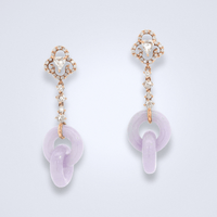 Purple Jadeite Links Dangling Earrings - Benny's Gems Creations