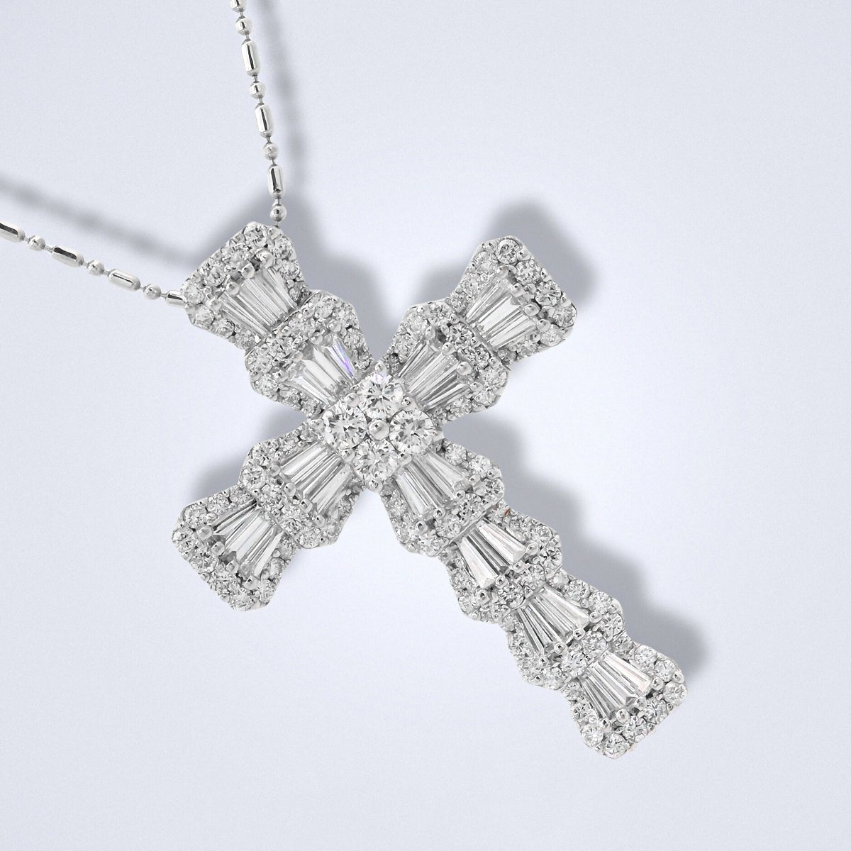 Radiant Grace Diamond Cross Pendant - Benny's Gems Creations