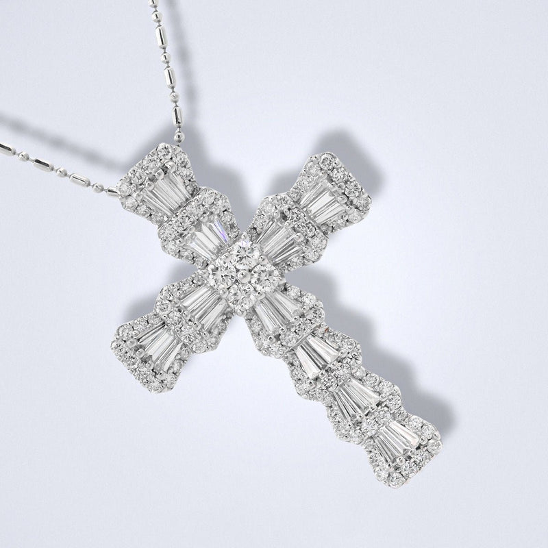 Radiant Grace Diamond Cross Pendant - Benny's Gems Creations