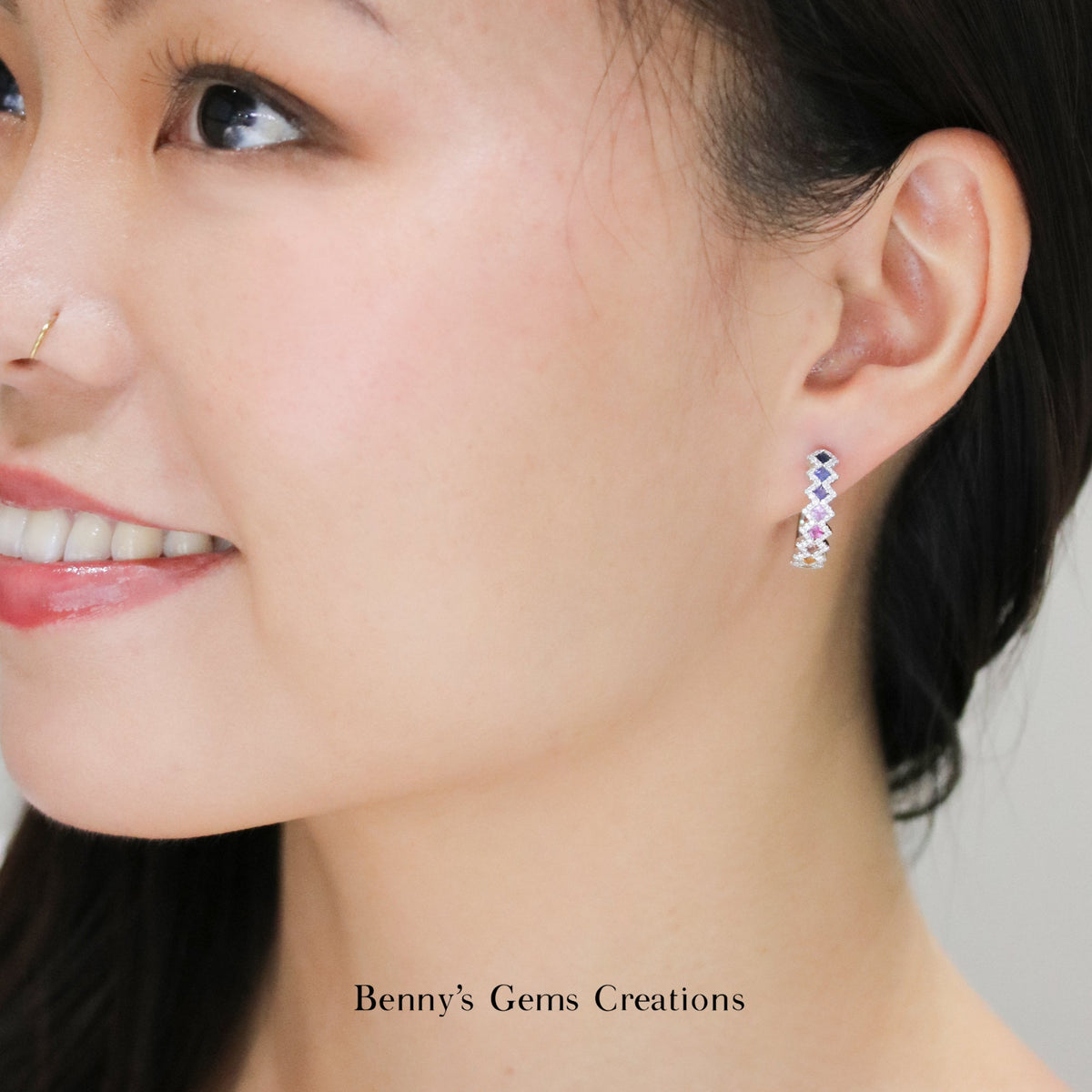 Rainbow Fantasy Sapphire Earrings - Benny's Gems Creations