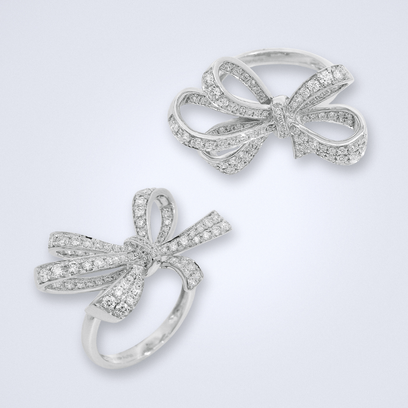 Ribbon Dance White Gold Diamond Ring