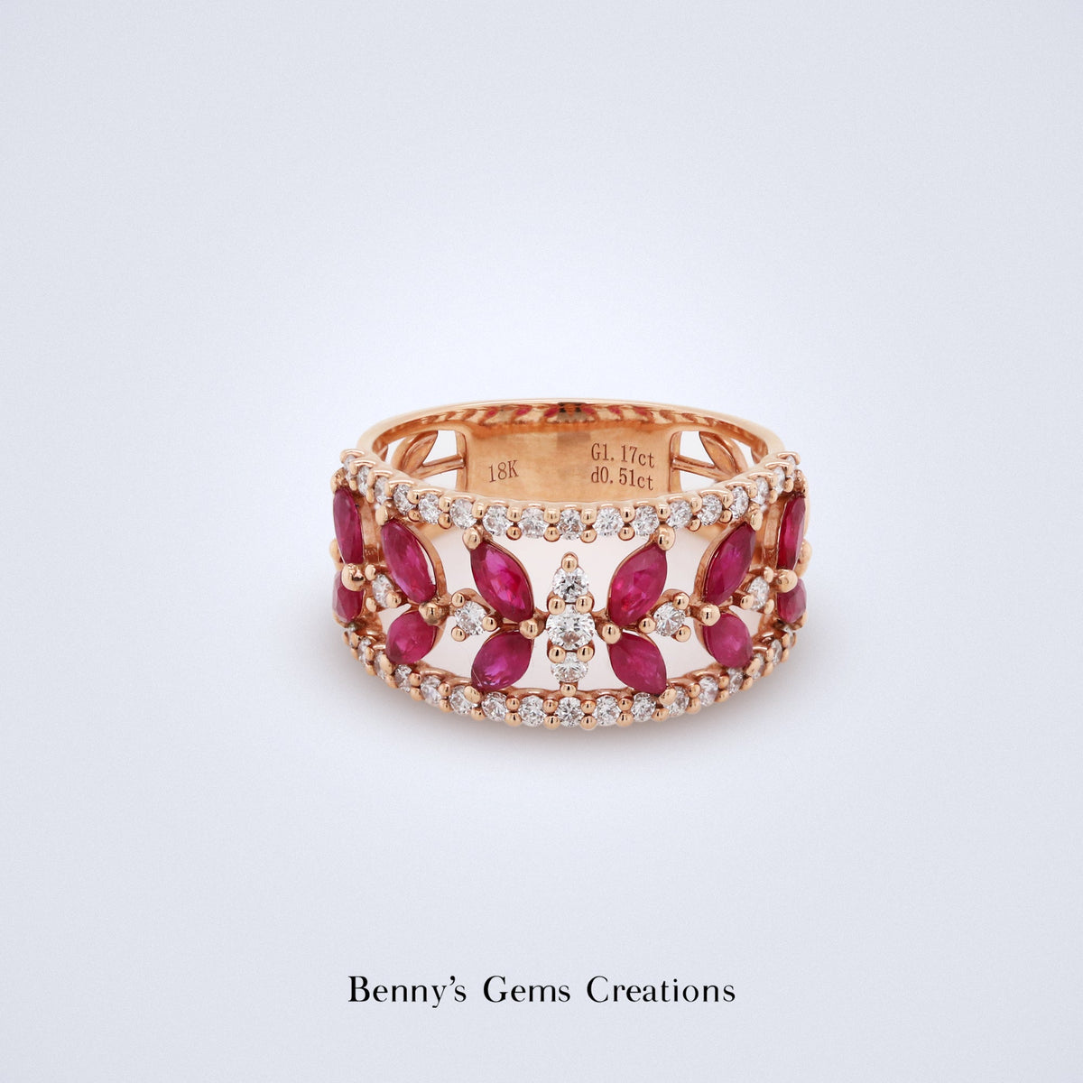 Rosé Royale Ruby Diamond Ring - Benny's Gems Creations