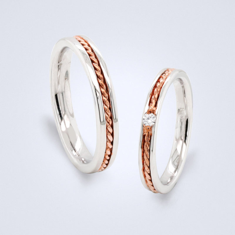 Rosey Romance Wedding Band - Futago Bridal - Benny's Gems Creations