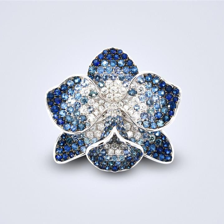 Royal Orchid Blue Sapphire Diamond Ring - Benny's Gems Creations