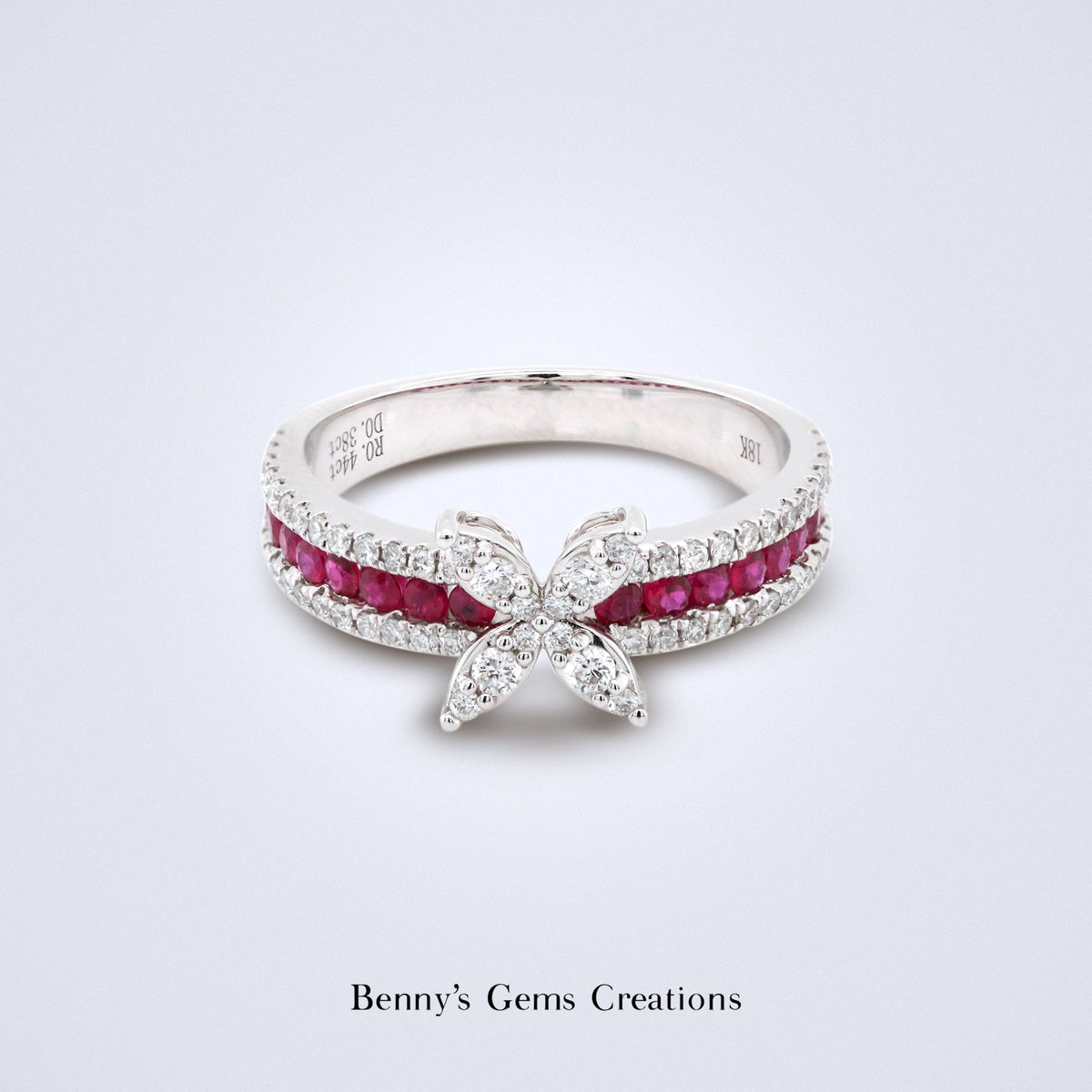 Ruban Rouge Ruby & Diamond Bow Ring - Benny's Gems Creations