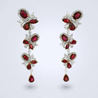 Rubis Jardin Ruby Diamond Drop Earrings - Benny's Gems Creations